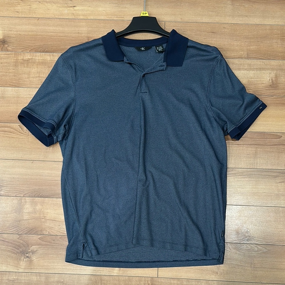 Calvin Klein Blue Polo Shirt with Classic Collar